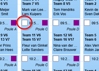 Casillas para seleccionar hojas de partido