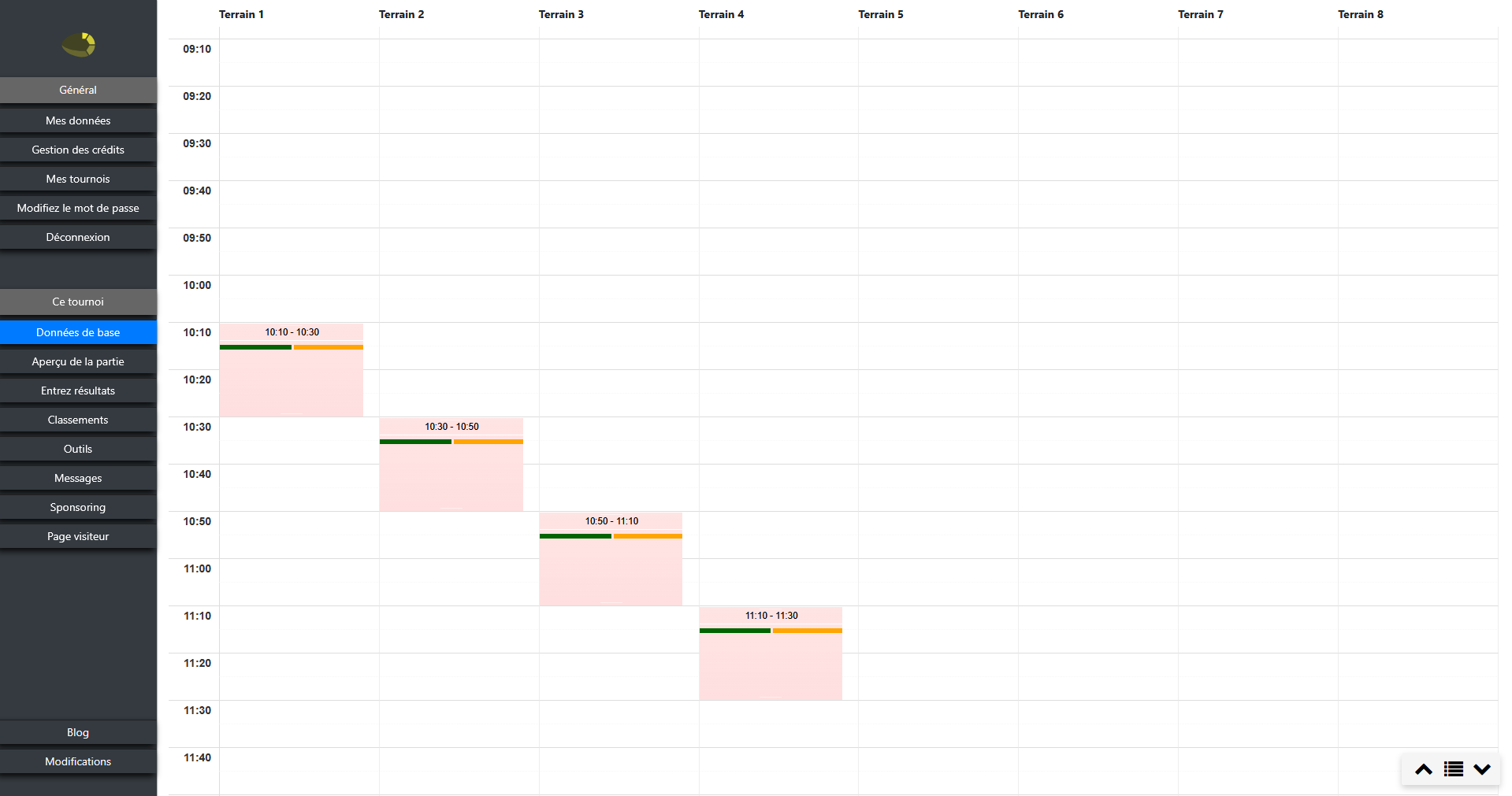 Pour chaque phase, indiquez simplement les jours de match. Cliquez sur une date dans le calendrier pour l’ajouter ; cliquez à nouveau pour la retirer. Vous déterminez ainsi, par phase — par exemple la phase de poules ou les éliminatoires — exactement quels jours de match s’appliquent, sans tenir de liste manuellement.